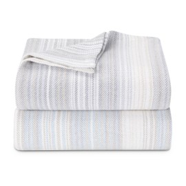 Tommy Bahama Sandy Shore Stripe Bed Blanket, Full/Queen, Turquoise