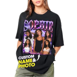 JIX & JOKY Custom Bootleg Rap Tee Girlfriend Shirt for Boyfriend Custom Face Tshirt Custom Photo Vintage Graphic Tees Shirt Gift Idea for Valentine Christmas