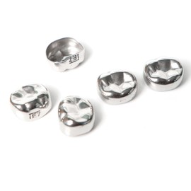 LA MIERE 5Pcs Dental Kids Crown Primary Molar Pedo Crowns Stainless Steel 48 Sizes EUR6 (11.9X10.6mm)