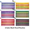 Selizo 6 Pcs Pencil Pouch Plastic Pencil Cases Zipper Mesh