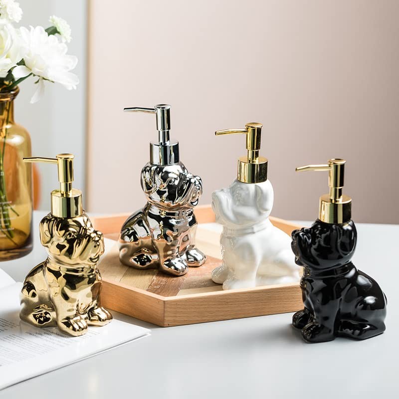 Cute Soap Dispenser Bathroom, Dog-Shaped Design, Ceramic Hand Soap Dispenser