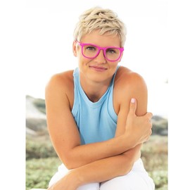 Blue Planet Blue Light Glasses for Men and Women - Fiesta Soft Turquoise Bluelight Blockers Glasses for Men and Women, Square Frame Anti Glare Computer Gaming Glasses, 2.00