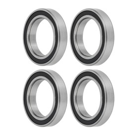 A ABSOPRO MR2437-2rs Deep Groove Ball Bearings P5 24x37x7mm Lubricated Bearings Double Rubber Seal Black Silver Tone Scooter Skateboard Wheel Set of 4