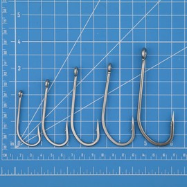 OCEAN CAT Classic Stainless Steel Fishing Hook Short Long Spear Barbed Offset Point Octopus Hooks Circle Trolling Hooks Fishing Tackle for Saltwater and Freshwater (9/0, Long Spear)