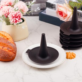 BOXOB 6stk Donutform Klein zum Backen, Schwarz Silikon Bagel-Maker-Pfanne Antihaftbeschichtet Gebäckformen Backgeschirr-Zubehör für Hobbybäcker