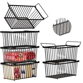 ANJUBAN Enhanced Leak-Proof Bottom - Freezer Organizer Bins ，6 Pack Stackable Deep Freezer Organizer Bins for 7 Cu.FT Small Chest Freezer，organization and storage，pantry organizers