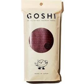 GOSHI Exfoliating Shower Bath Towel - Rip-Resistant Personal Exfoliating Washcloth, Cleaning, Scrubber for All Skin Types - Made in Japan:_Brick Red 
