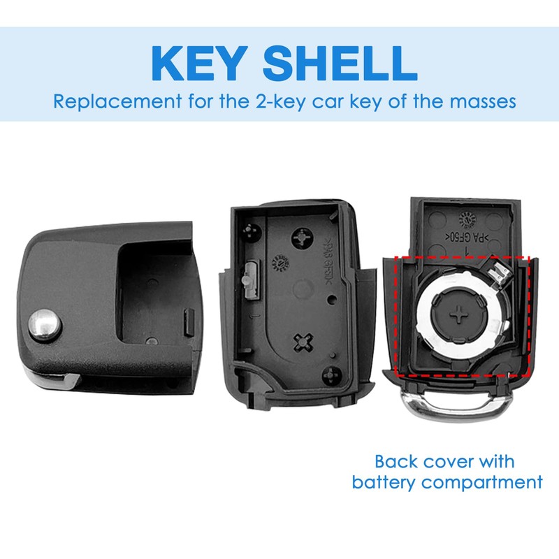2 Button Key Shell Compatible with VW MK4 Bora Golf