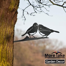 Robin Metal Bird Ornaments, Robin Garden Ornament Decor, Metal Birds Garden Art, Vivid Robin Bird Gifts for Outdoor Garden Patio Tree Art Home Wall Hanging (Bird3)