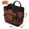WELKINLAND 22-Pockets Hard Bottom Tool Bag, 14-Inch Waxed Canvas Tools