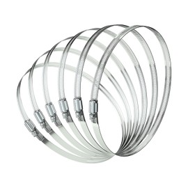 6 Pcs 10" Stainless Steel Hose Clamp - Adjustable Worm Gear Hose Clamps for Pipe, Fuel Line, Intercooler, Tube and Automotive Plumbing
