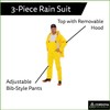 Cordova RS353Y 3-Piece Rain Suit, 35mm PVC/Polyester, Detachable Hood w/Drawstring,