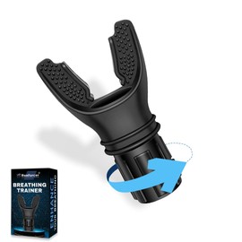 Renforcer Breathing Trainer - Compact Breathing Exercise Device for Lungs with Medical Grade Silicone - Portable Lung Trainer with Adjustable Dial - Black