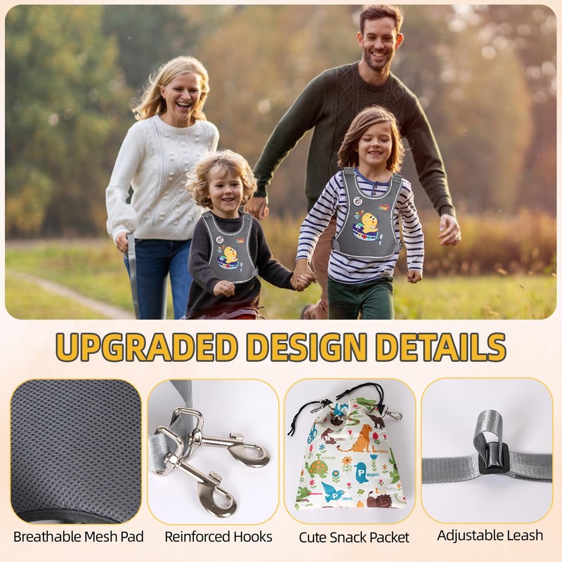 Safety Walking Harness for Kids 3-6, Anti-Elopement Vest Harness for