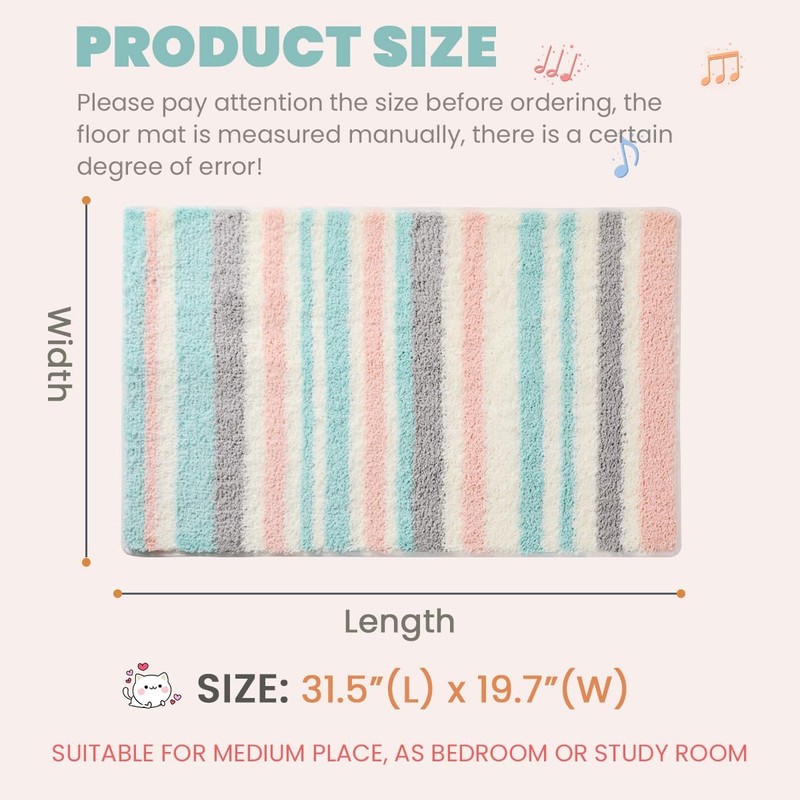 Scandinavian Bath Mat Non Slip Super Absorbent Bathroom Soft Microfiber