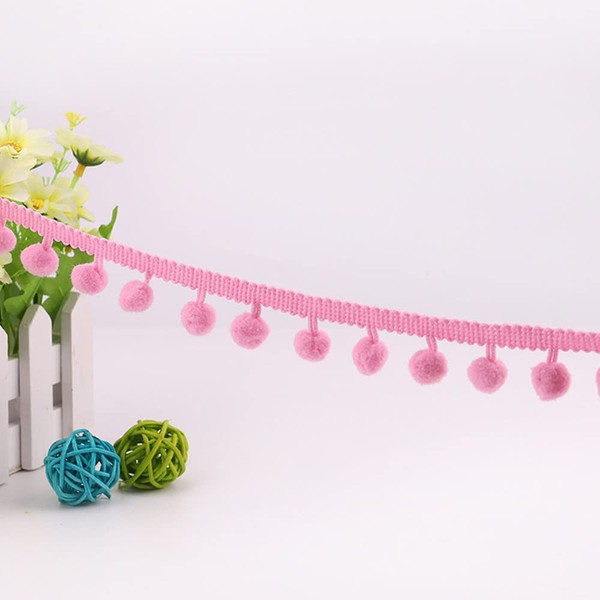 20 Yard Mini Pom Pom Bobble Plain Trim 10mm Bobbles