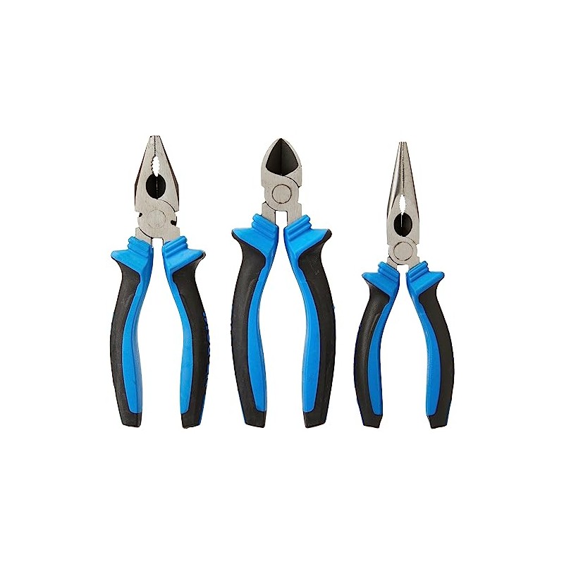 Draper 45864 3-Piece Soft-Grip Pliers Set, Blue, 22.5 x 25