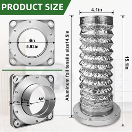 Magnetic Dryer Vent Coupling Connector Kit 4 Inch Airtight Seal With Quick Connect/Disconnect Includes Duct And 2 Clamps-Easy to Clean And Reusable (Natural Titanium)