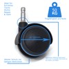 Design61 Set of 4 Universal Furniture Castors Rubber Castors for