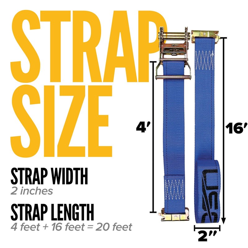 US Cargo Control E-Track Ratchet Strap, 4,400 LBS Break Strength,