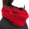 Wrapables Dottie Infinity Acrylic Knit Scarf Winter Circle Scarf, Red/Black