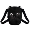 Suobstales Black Cat Print Messenger Bag for Women Zipper Purse