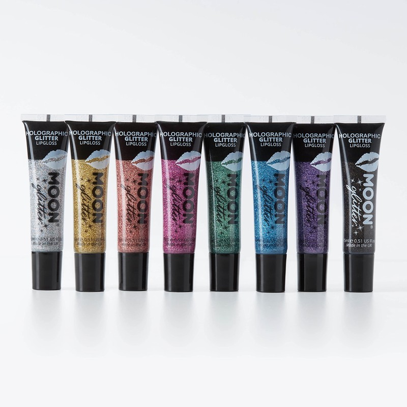 Moon Glitter Holographic Glitter Lip Gloss - 15ml - Set