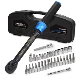 1/4-Inch Drive Click Torque Wrench Set, 33Pcs Bike Torque Wrench Set (20-240IN.LB/2.3-27.1Nm),Inch Pound Click Torque Wrench with Bit Sockets, 3/8 Adapter, Bicycle Tool Kit
