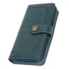 RFID Blocking Leather Wallet Large Capacity Double Snap Button Women