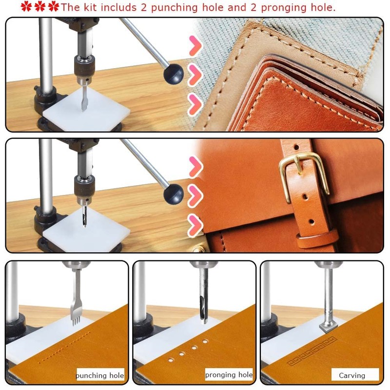 Leather Hole Puncher Hand Punching Machine Manual Press Puncher Punch