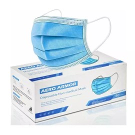 Unbranded 50 Pcs Disposable Face Mask 3Ply Mouth Cover NON-Medica Surgical Blue