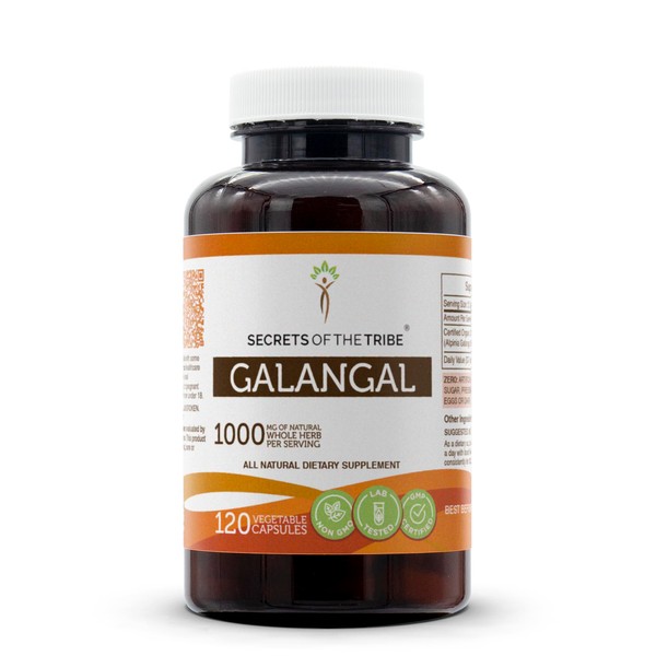 Galangal 120 cápsulas, hechas con cápsulas vegetales y alivio de