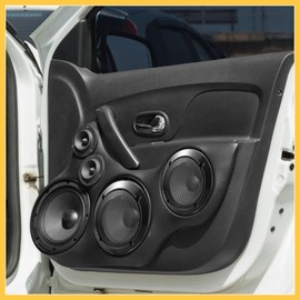 REPAIROCK 2pcs 3.5 Inch Car Metal Audio Speaker Grill Cover Mesh Woofer Horn Guard Decorative Circle Grille Protector Black Auto Replacement Parts