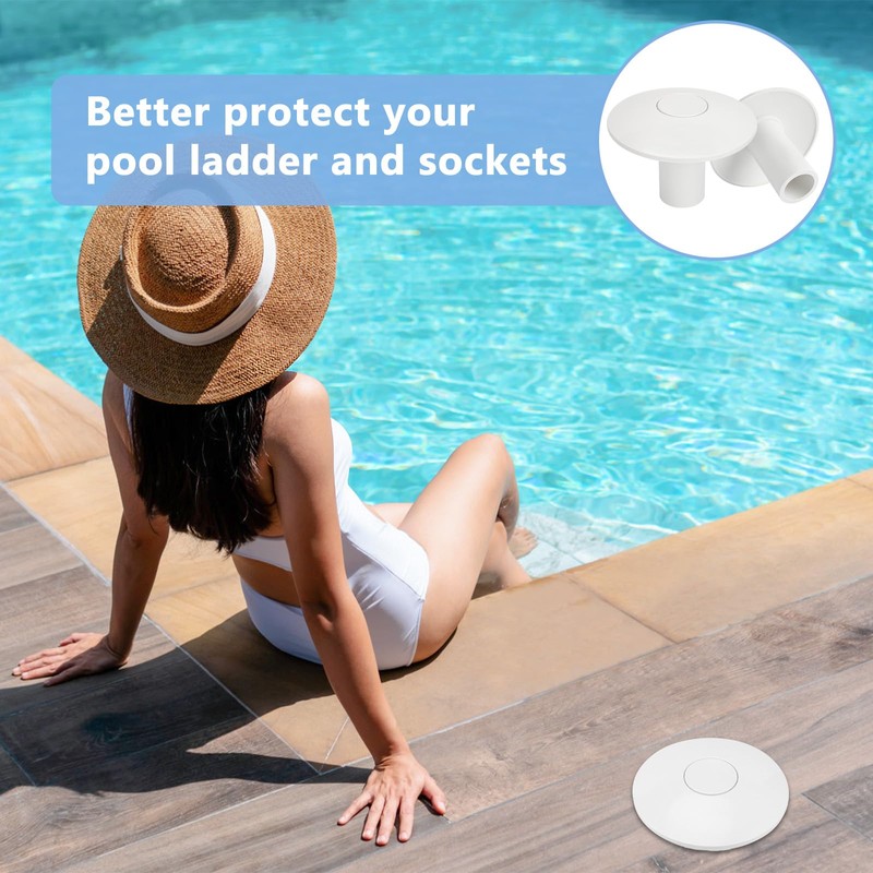 PROSOCOOL Pool Anchor Sockets Cover for Pool Ladder Railing Bases,
