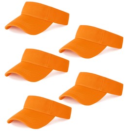 Marrywindix 5 Pieces of Orange Sport Wear Athletic Visor Sun Sports Visor Hat Visor Adjustable Cap for Women and Men (One Size)