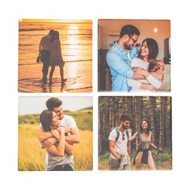Blue Ridge Mountain Gifts - Custom Coasters Printed with with Your Photos, for Couples, Boyfriend, Girlfriend or Fiance, Square Ceramic Coasters, Moving in Together Gift, First House