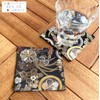 Golden Brocade Coaster [Monhana Black] Set of 2 Coasters Golden