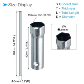 CoCud 3 Pcs Motorcycle Double Sided Spark Plug Socket Wrench 16/18mm 10/12mm 8/10mm Long Shank Rod Socket Wrench (Applications: for Automobile)