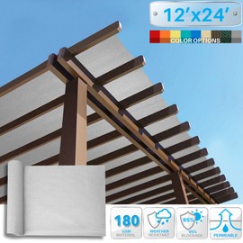 Patio Paradise 12' x 24' Sunblock Shade Cloth Roll,Light Grey Sun Shade Fabric 95% UV Resistant Mesh Netting Cover for Outdoor,Backyard,Plant,Greenhouse,Barn
