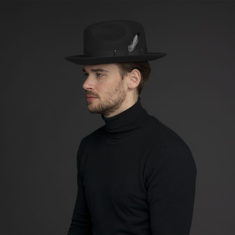 Bailey of Hollywood Gangster Fedora Black, Small