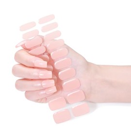 NKA Semi-Cured Gel Nail Strips Kit – 20 Strips in 10 Sizes – Quick & Easy Application – Cures in 60 Seconds – Includes Mini File, Cuticle Stick & Prep Pads – Long-Lasting, Pink Sands