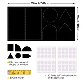 Mythosurge Blackout Blind, 145 X 300CM Portable blackout blinds Stick on Blinds for Window, Bedroom Nursery Loft Travel RV Car