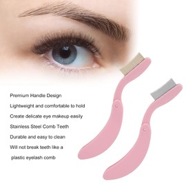 Peine Separador de Pestañas, Peine para el Cuidado de las Cejas, Rizador de Pestañas de Dientes de Acero Inoxidable Plegable, Herramienta Separadora de Pestañas Portátil para Maquillaje de Ojos 4 Piez