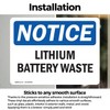 (2 Pack) Lithium Battery Waste OSHA Notice Sign 5 Inch