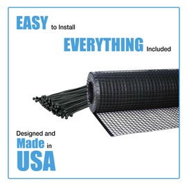 Kidkusion Heavy Duty Deck Guard, Black - 30' L x 36" H | Made in USA; Indoor/Outdoor Balcony and Stairway Deck Rail Safety Net; Child Safety; Pet Safety; Toy Safety