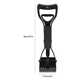 TOPINCN Dog Scoop 60 cm Long Handle Pooper Scooper Dog Scooper with Long Handle for Collecting Pet Manure with Long Handle(Black)
