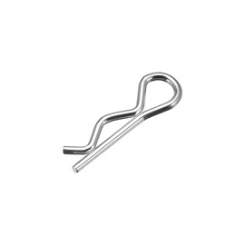sourcing map Clip Pins 3.5mm Wire Carbon Steel 75mm Length Trailer R Shaped Spring Cotter Tractor Mower Fastener Hardware Silver Tone 20pcs
