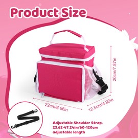 Lyreh Portable Organizer Case Compatible with Little Tikes Story Dream Machine Starter Set, Oxford Cloth Toy Storage Bag with Shoulder Strap Handle Side Mesh Pockets Only Bag(Blue, Red & White)