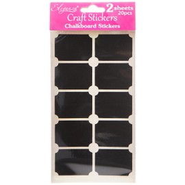 Eleganza Chalkboard Stickers-Rectangle, Synthetic Material, Black, 24 x 11.4 x 0.1 cm