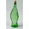 Vintage Decanter Fish Shaped Glass 13" Green Italian Wine Bottle